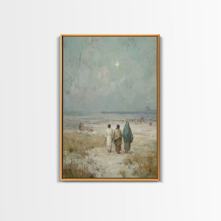 Pilgrims Of Hope – Framed Canvas Print – Christmas Art – Christian Wall Art – Jesus Painting – Christian Art Canvas – Christian Christmas A