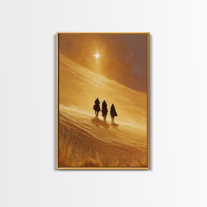 Radiant Dunes – Framed Canvas Print – Christian Art Canvas – Christian Christmas Art – Christian Wall Art – Christmas Art – Jesus Painting