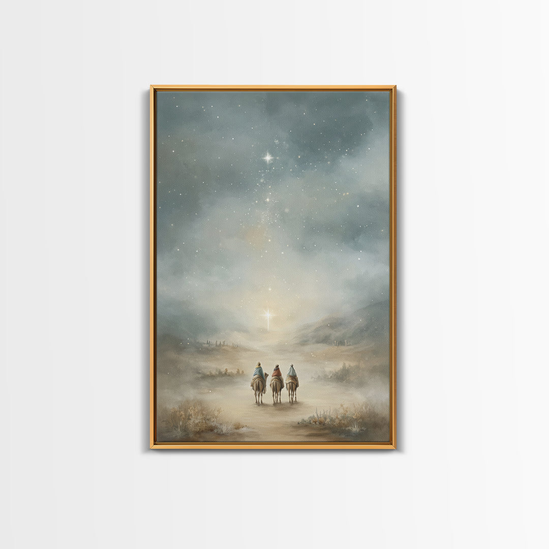 Heavenly Road – Framed Canvas Print – Christian Christmas Art – Christian Art Canvas – Christian Wall Art – Christmas Art – Jesus Painting