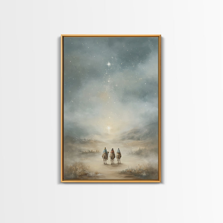 Heavenly Road – Framed Canvas Print – Christian Christmas Art – Christian Art Canvas – Christian Wall Art – Christmas Art – Jesus Painting