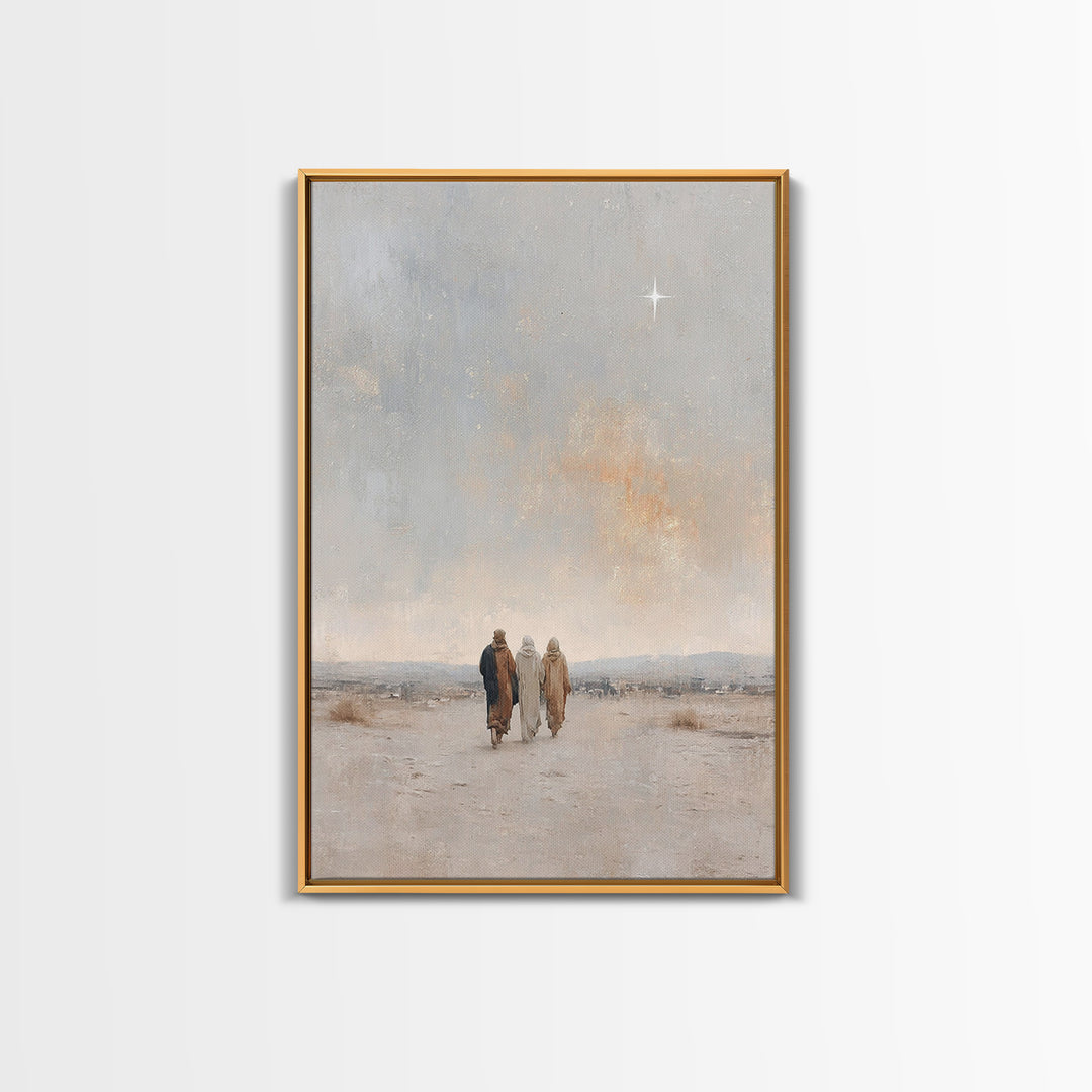 Starborn Path – Framed Canvas Print – Christian Wall Art – Jesus Painting – Christian Christmas Art – Christian Art Canvas – Christmas Art