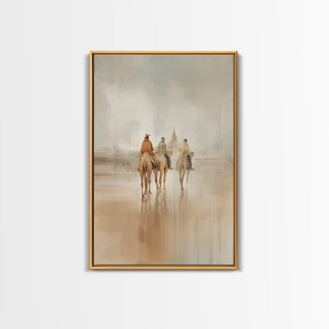 Nativity Road – Framed Canvas Print – Christian Christmas Art – Christian Wall Art – Christian Art Canvas – Jesus Painting – Christmas Art