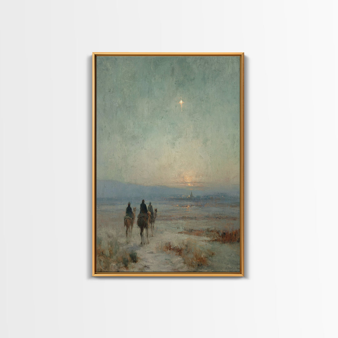 Star of Bethlehem – Framed Canvas Print – Christian Art Canvas – Christian Wall Art – Christmas Art – Jesus Painting – Christian Christmas