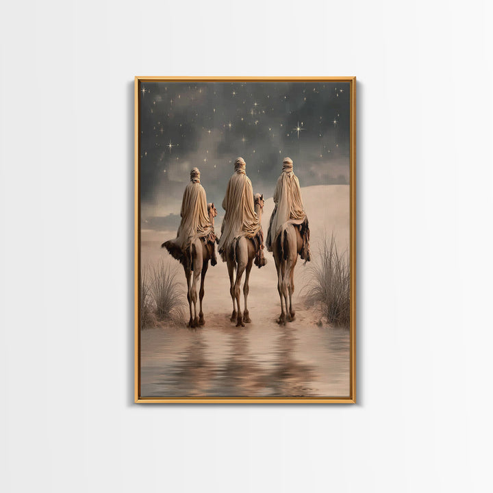 Three Kings Light – Framed Canvas Print – Christian Wall Art – Christmas Art – Christian Art Canvas – Christian Christmas Art – Christian D