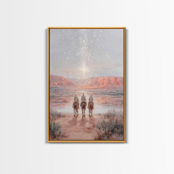 Radiant Night Star – Framed Canvas Print – Christian Christmas Art – Christian Wall Art – Christian Art Canvas – Christmas Art – Christian