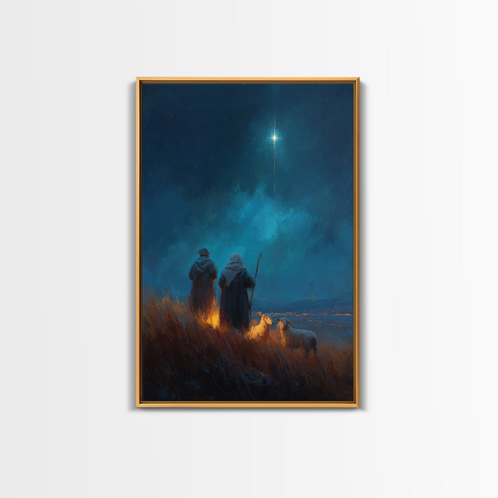 Shepherds’ Wonder – Framed Canvas Print – Christian Wall Art – Christian Art – Christmas Art – Christian Art Canvas – Christian Christmas A