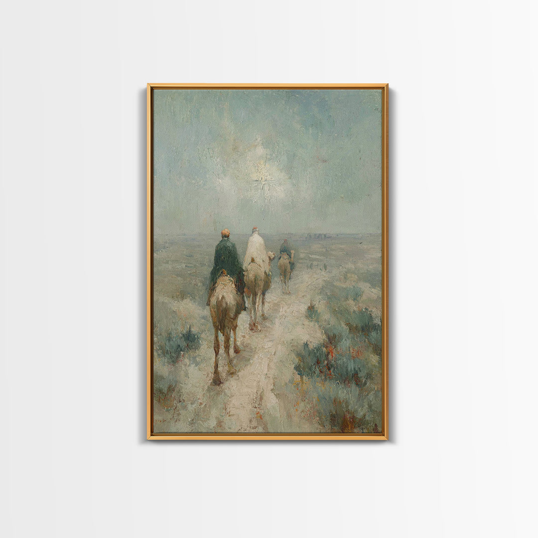 Ancient Kings Path, Framed Canvas Print, Christian Christmas Art, Christian Art Canvas, Christmas Wall Art, Vintage Christmas Art