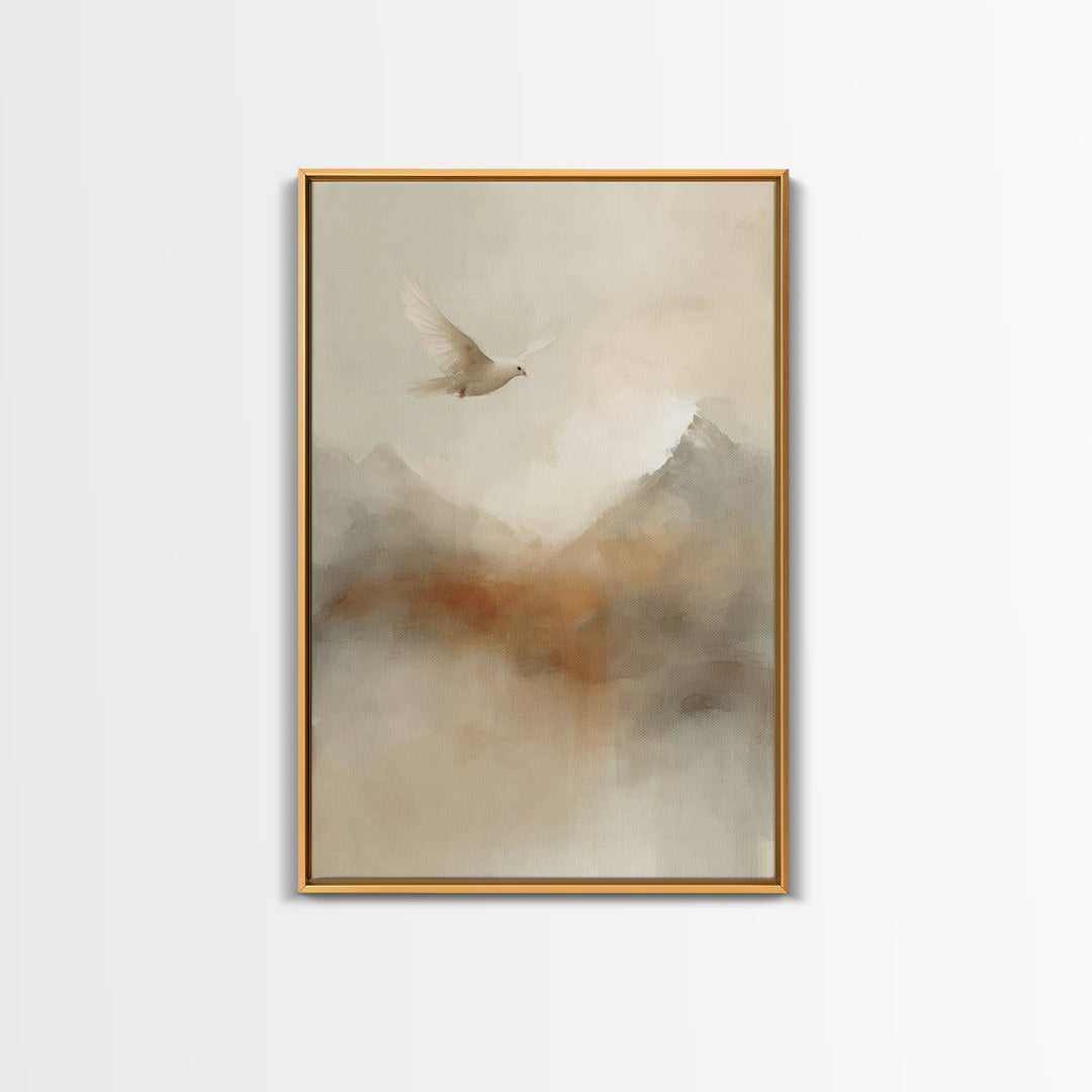 Peaceful Ascent – Framed Canvas Print – Christian Wall Art – Christian Art Canvas – Minimalist Christian Art – Christian Gift – Jesus Art