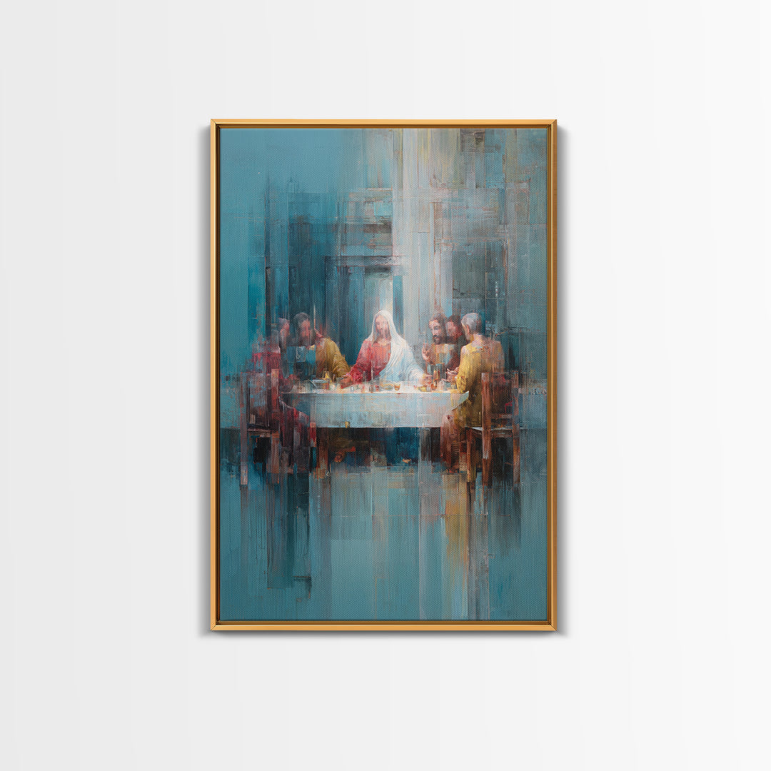 Holy Table Moment – Framed Canvas Print – Christian Art Canvas – Christian Wall Art – Vintage Christian Art – Jesus Painting – Christian Gi