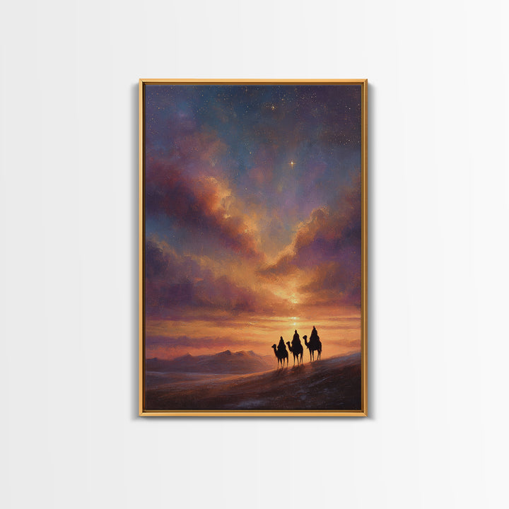 The Guiding Star – Framed Canvas Print – Christian Wall Art – Christian Art Canvas – Christmas Art – Christian Christmas Art