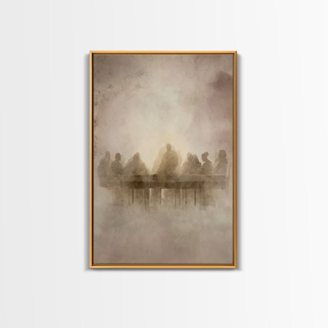 Heavenly Feast Dawn – Framed Canvas Print – Christian Art Canvas – Christian Wall Art – White Christmas Art – Christian Christmas Decor – J