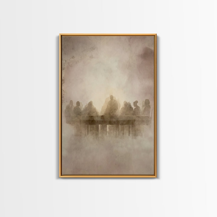 Heavenly Feast Dawn – Framed Canvas Print – Christian Art Canvas – Christian Wall Art – White Christmas Art – Christian Christmas Decor – J