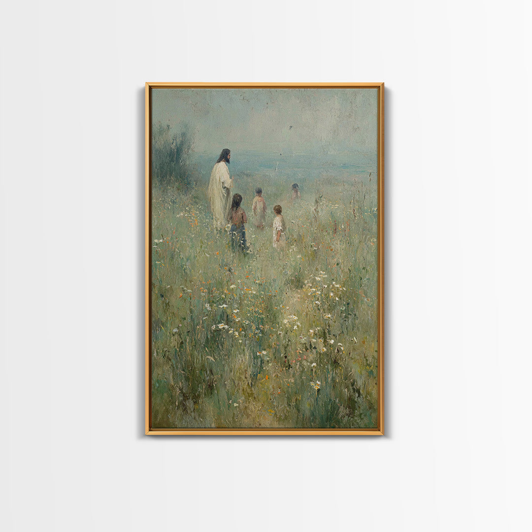 Meadow Of Joy – Framed Canvas Print – Christian Wall Art – Christian Art Canvas – Vintage Christian Art – Christian Gift – Christian Painti
