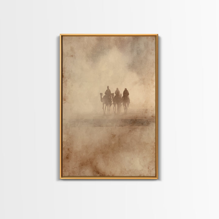 Three Kings Journey | Framed Canvas Print | Christian Wall Art | Christmas Art | Christian Christmas Art | Christian Art Canvas | Christian