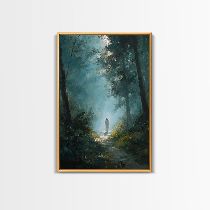 Path Of Light – Framed Canvas Print – Christian Wall Art – Jesus Painting – Christian Art Canvas – Moody Christian Art – Large Christian Pa