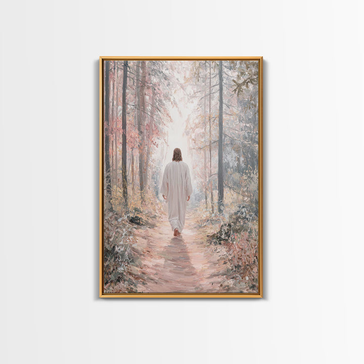 Hallowed Path – Framed Canvas Print – Jesus Painting – Christian Wall Art – Christian Art Canvas – Subtle Christian Art – Moody Christian A