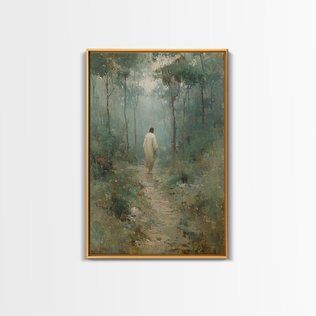 Autumn Reverence – Framed Canvas Print – Christian Art Canvas – Christian Wall Art – Jesus Painting – Unique Christian Art – Large Christia