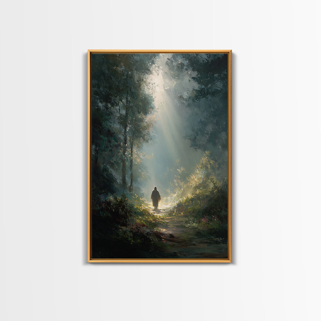 Dawn Of Peace – Framed Canvas Print – Christian Art Canvas – Christian Wall Art – Jesus Painting – Modern Christian Painting – Moody Christ