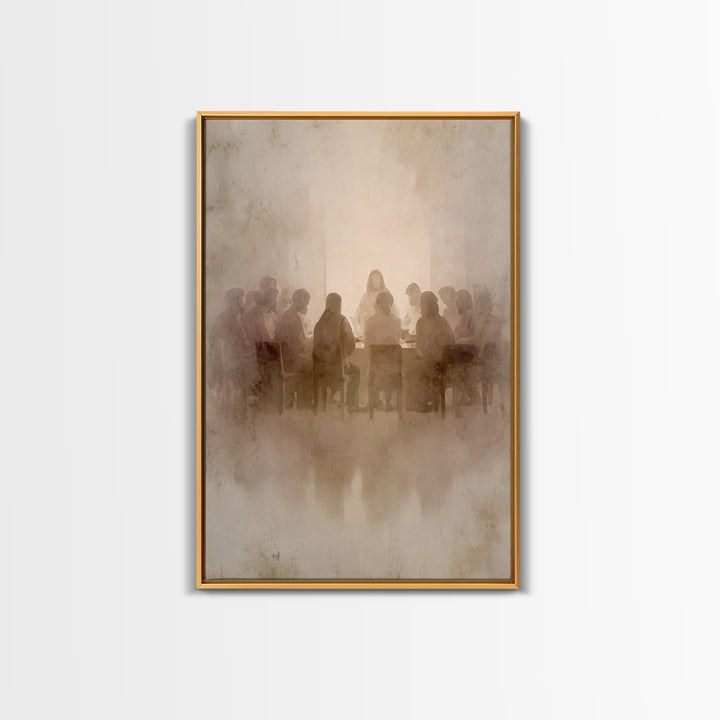 Sacred Gathering – Framed Canvas Print – Christian Art Canvas – Christian Wall Art – Jesus Painting – Minimalist Christian Art – Subtle Chr