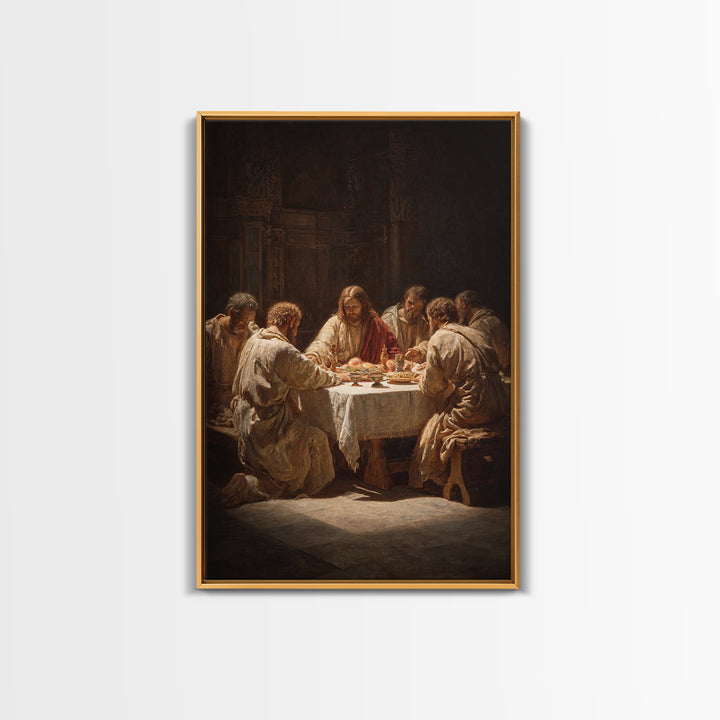 Bread Of Mercy – Framed Canvas Print – Christian Art Canvas – Vintage Jesus Painting – Christian Wall Art – Christian Art Print – Moody Chr