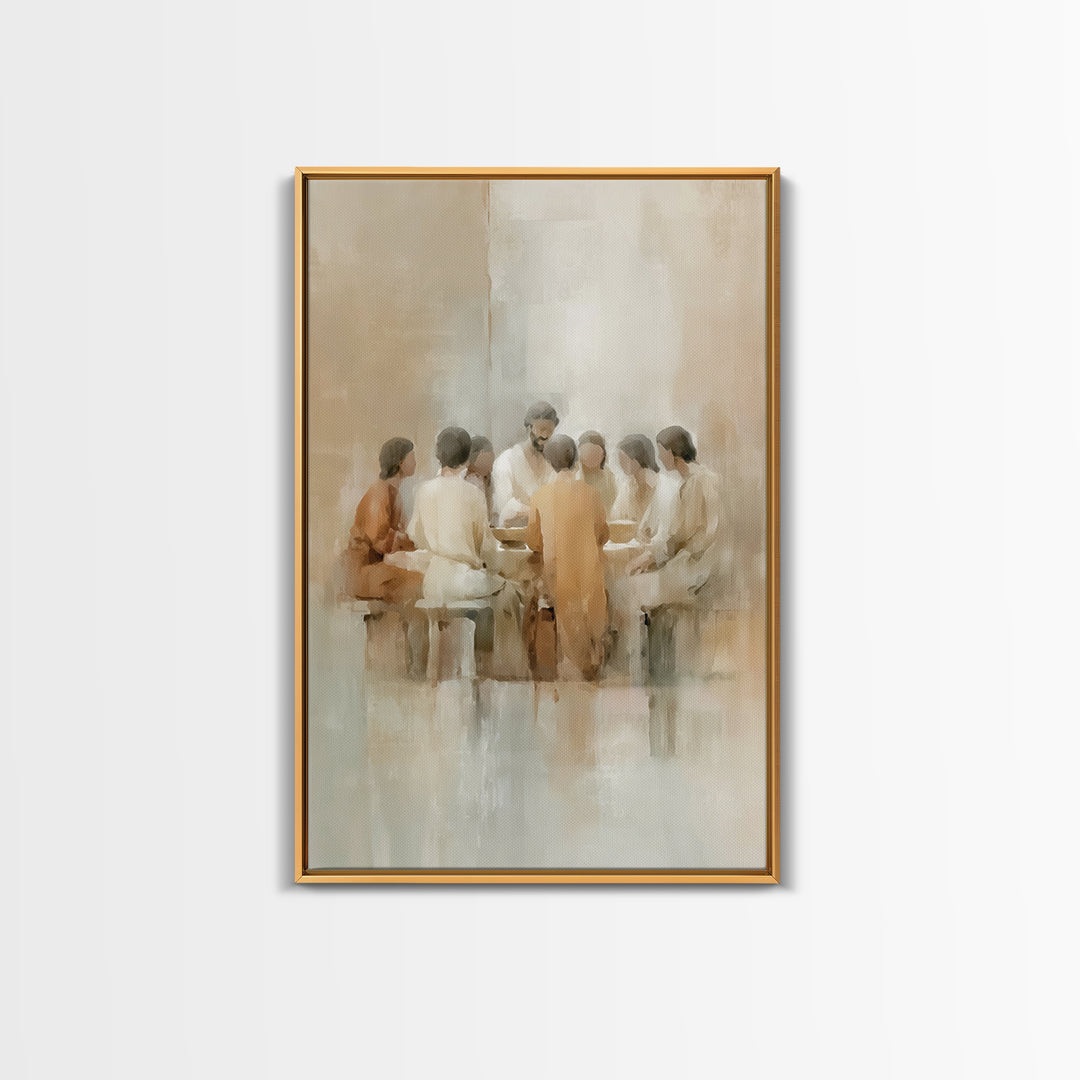 Soft Communion – Framed Canvas Print – Christian Art Canvas – Christian Paintings – Minimalist Christian Art – Christian Wall Art – Christi