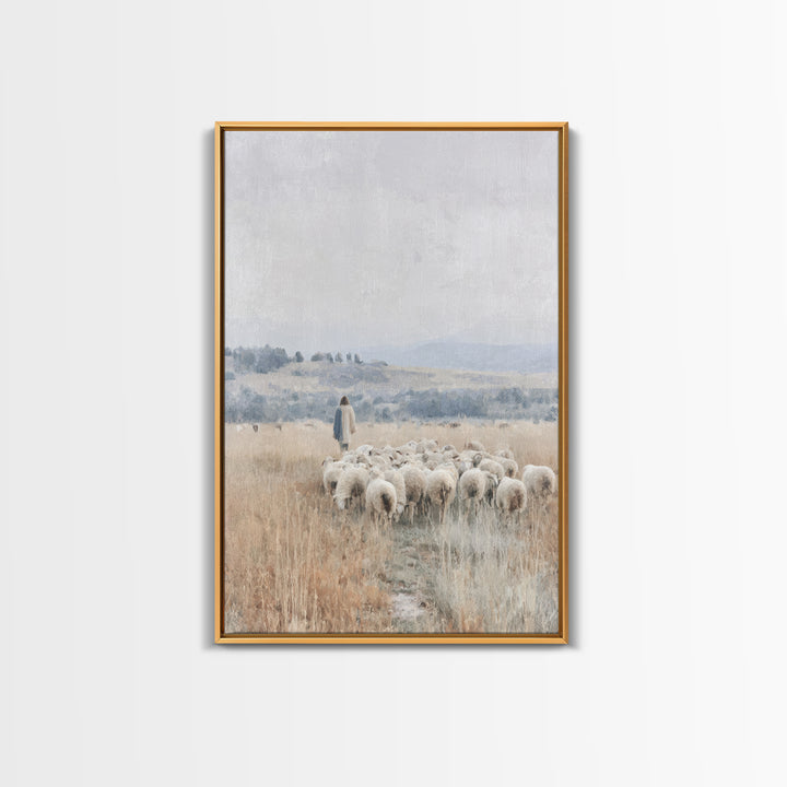 Field Of Promise – Framed Canvas Print – Christian Wall Art – Christian Art Print – Jesus Painting – Subtle Christian Art – Christian Decor