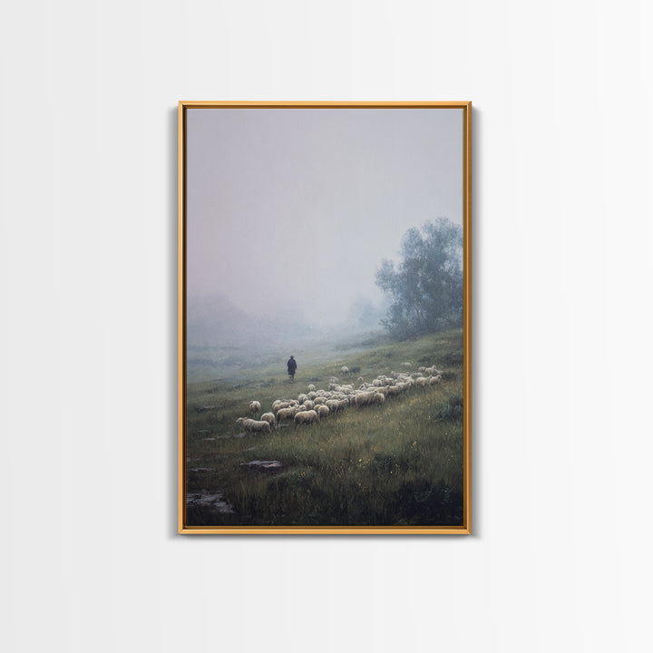 Hillside Light – Framed Canvas Print – Christian Wall Art – Jesus Painting – Modern Christian Art – Christian Decor – Christmas Art Prints