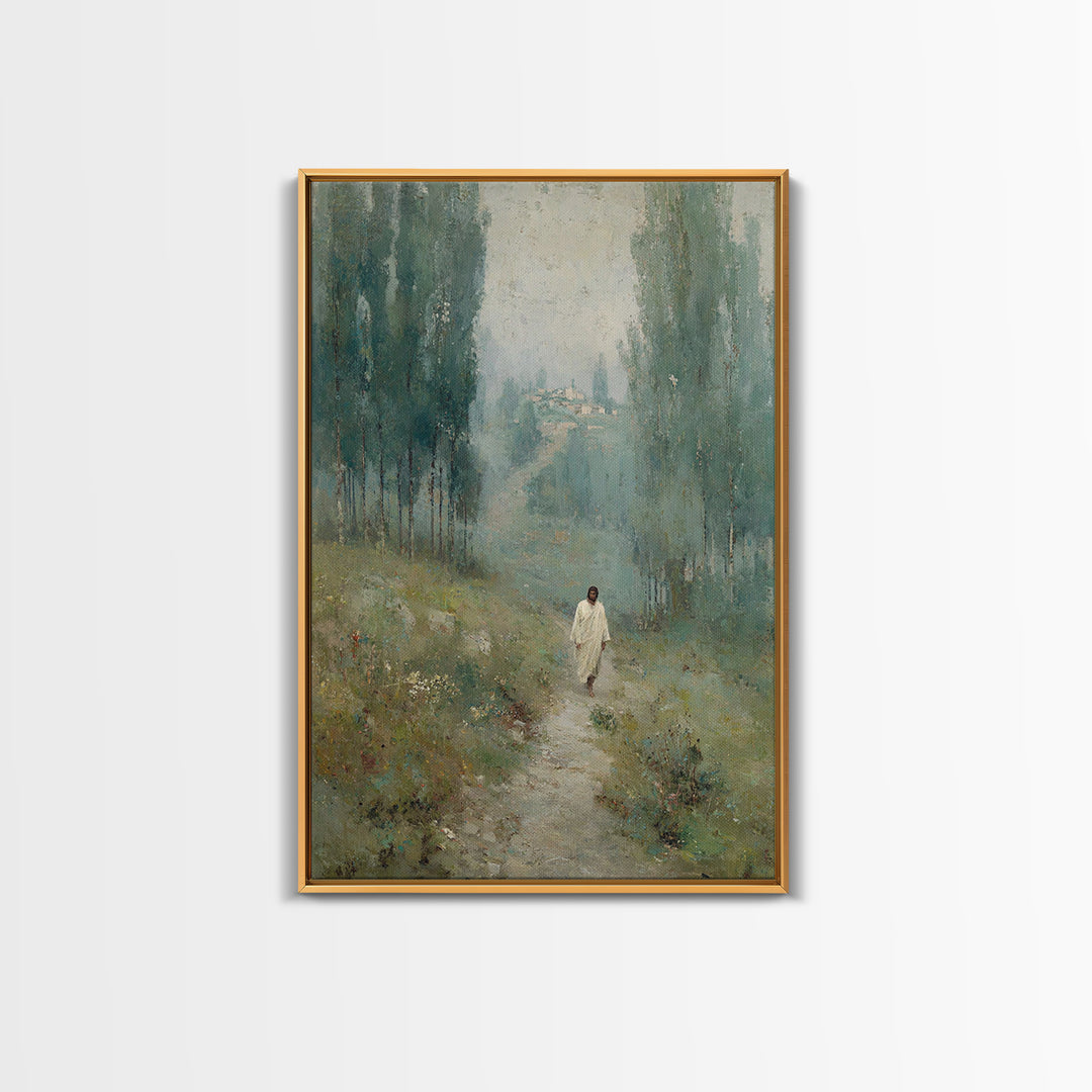 Forest Light – Framed Canvas Print – Christian Wall Art – Christian Art Canvas – Modern Christian Art – Jesus Painting – Christmas Art