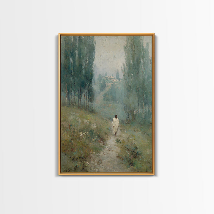 Forest Light – Framed Canvas Print – Christian Wall Art – Christian Art Canvas – Modern Christian Art – Jesus Painting – Christmas Art
