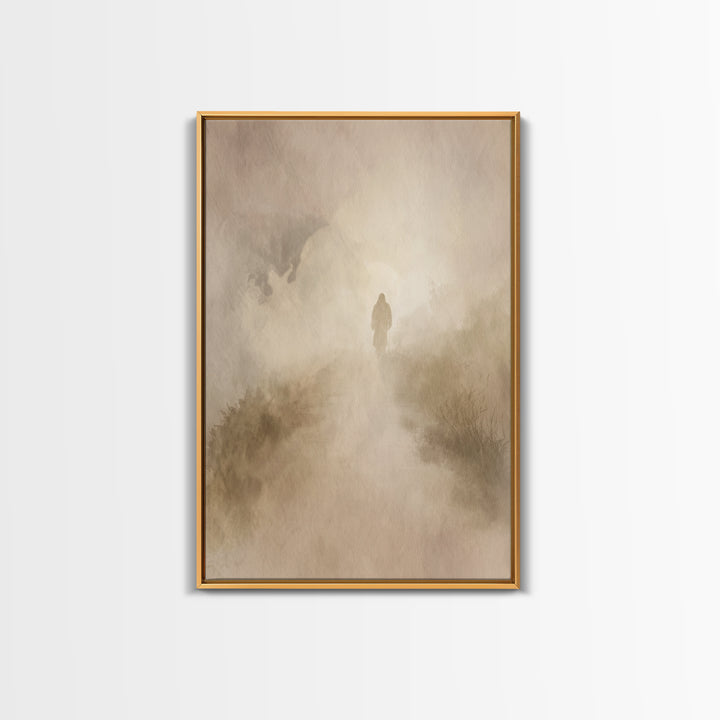 Solitude Of Grace – Framed Canvas Print – Christian Wall Art – Christian Art Canvas – Moody Christian Art – Jesus Painting – Christmas Art