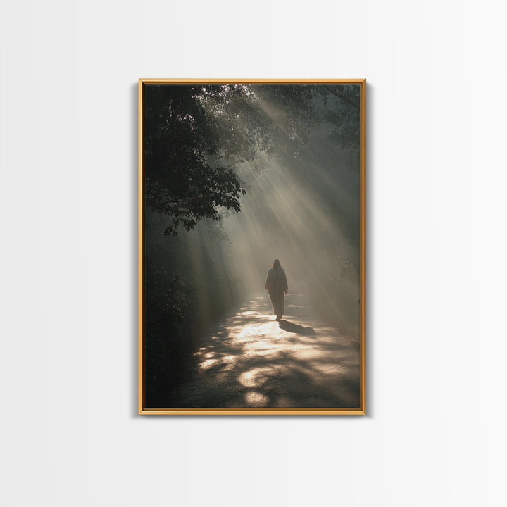 Light Of Dawn – Framed Canvas Print – Christian Art Canvas – Christian Wall Art – Jesus Painting – Moody Christian Art – Christmas Art Prin
