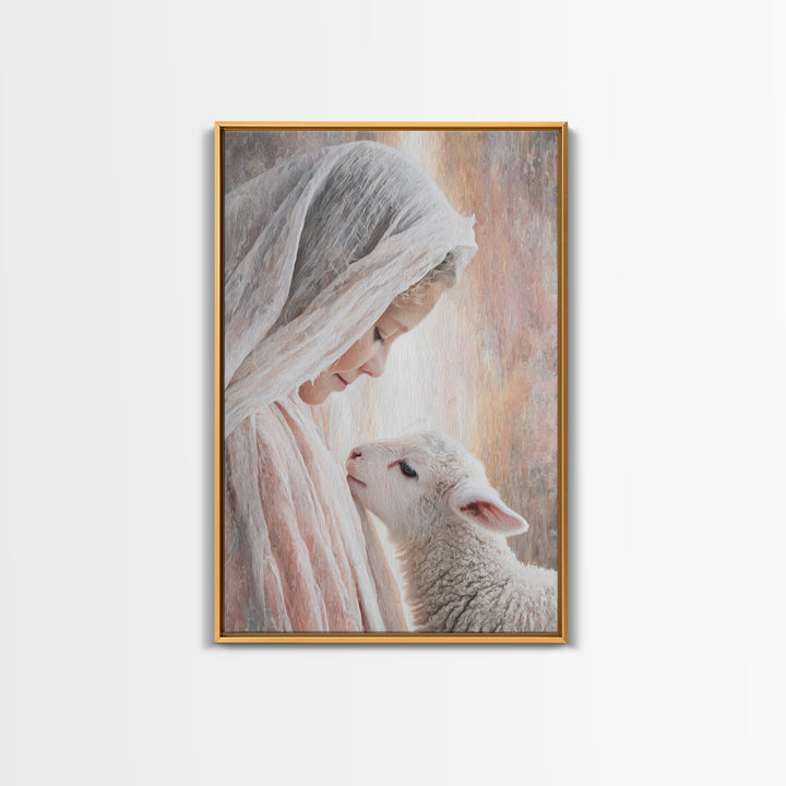 Tender Blessing – Framed Canvas Print – Christian Wall Art – Christian Art Canvas – Christian Art Print – Christmas Art – Christian Gift Id