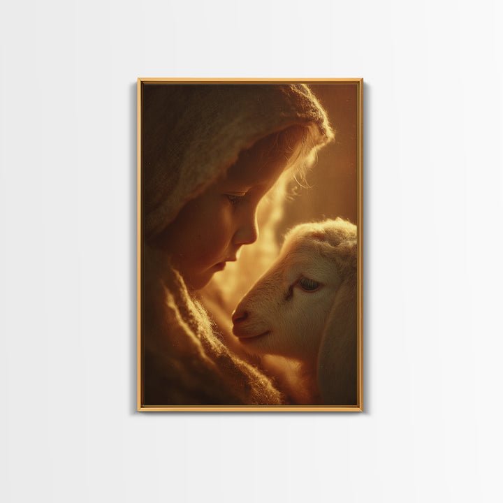 Warm Compassion – Framed Canvas Print – Christian Wall Art – Christian Art Canvas – Christian Art Print – Christmas Art – Christian Gift