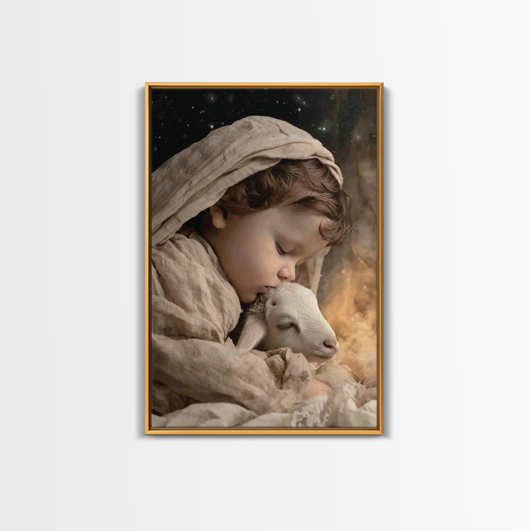 Starry Night Care – Framed Canvas Print – Christian Art Canvas – Christian Wall Art – Christmas Art – Christian Decor – Christian Art Print