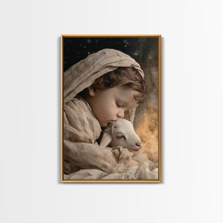 Starry Night Care – Framed Canvas Print – Christian Art Canvas – Christian Wall Art – Christmas Art – Christian Decor – Christian Art Print