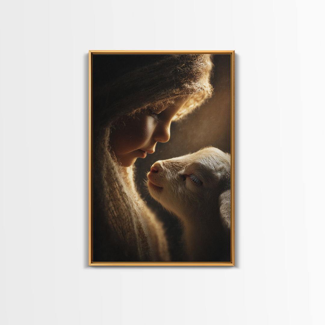 Gentle Blessing – Framed Canvas Print – Christian Wall Art – Jesus Painting – Christian Art Canvas – Christian Gift Ideas