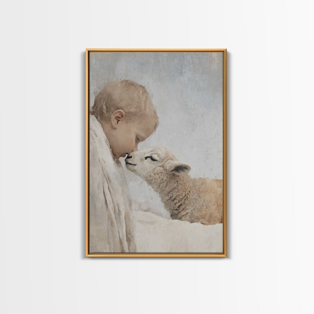 Child Of Peace, Framed Canvas Print, Christian Art Prints, Jesus Painting, Christian Wall Art, Christmas Art, Christian Gift