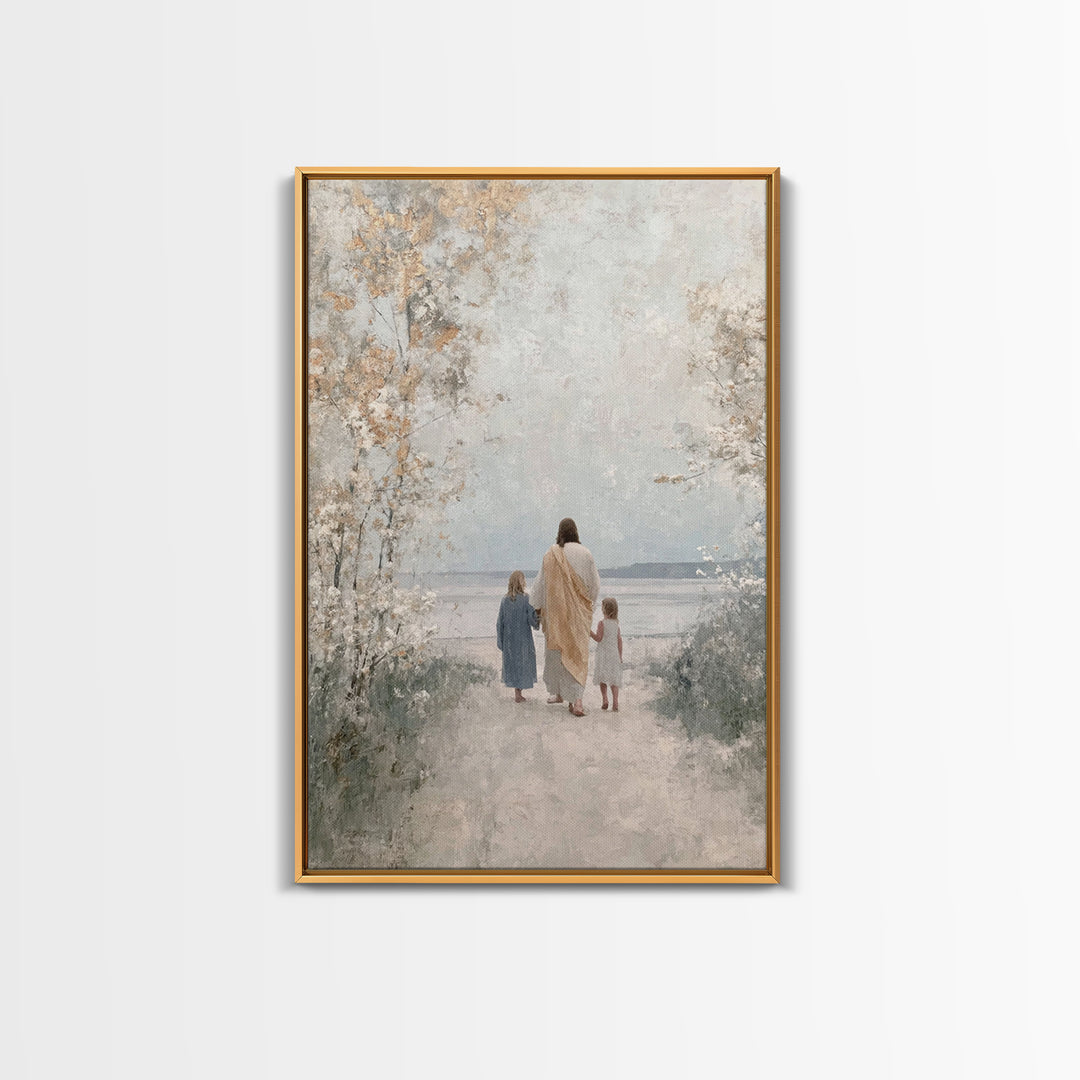 Path Of Light – Framed Canvas Print – Christian Art Canvas – Jesus Painting – Christian Wall Art – Christian Christmas Art