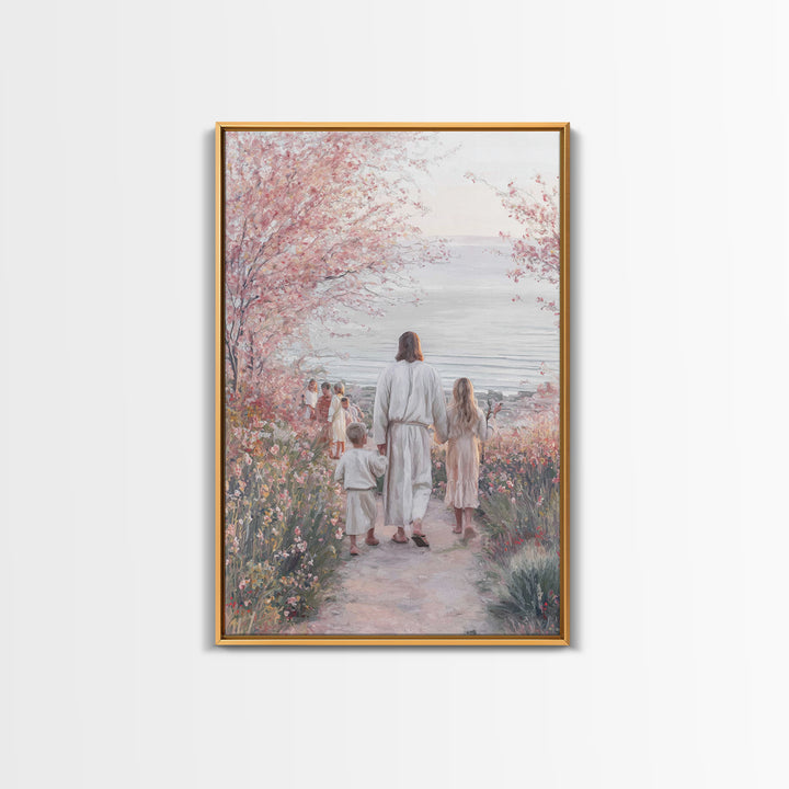 Silent Morning, Framed Canvas Print, Christian Wall Art, Christian Art Canvas, Jesus Painting, Christian Christmas Art