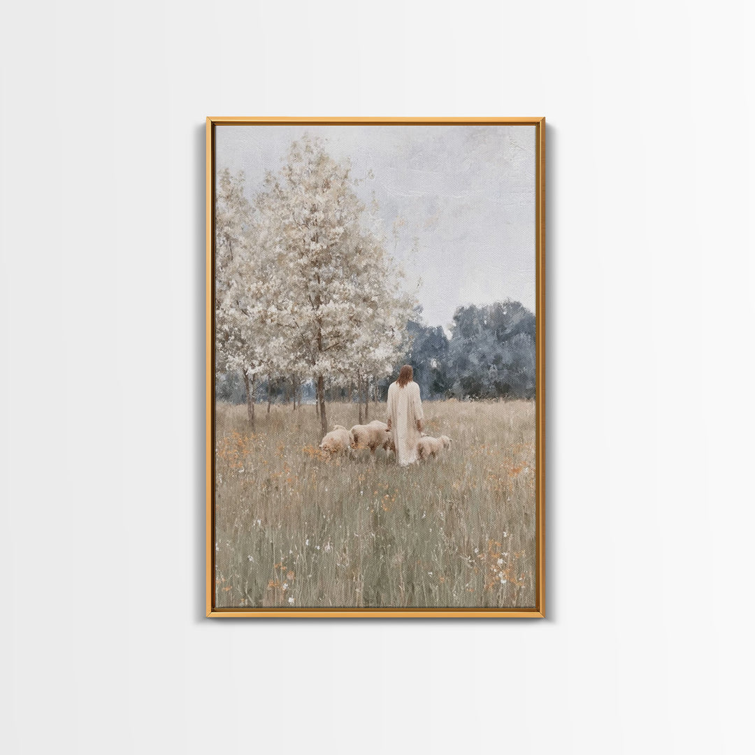 Shepherds Of Peace, Framed Canvas Print, Christian Wall Art, Christian Art Canvas, Jesus Painting, Christian Art Gift, Christian Gift Ideas