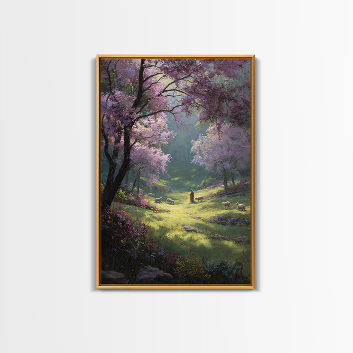 Valley Of Grace – Framed Canvas Print – Jesus Painting – Christian Wall Art – Christian Art Canvas – Christian Gift Ideas – Modern Christia