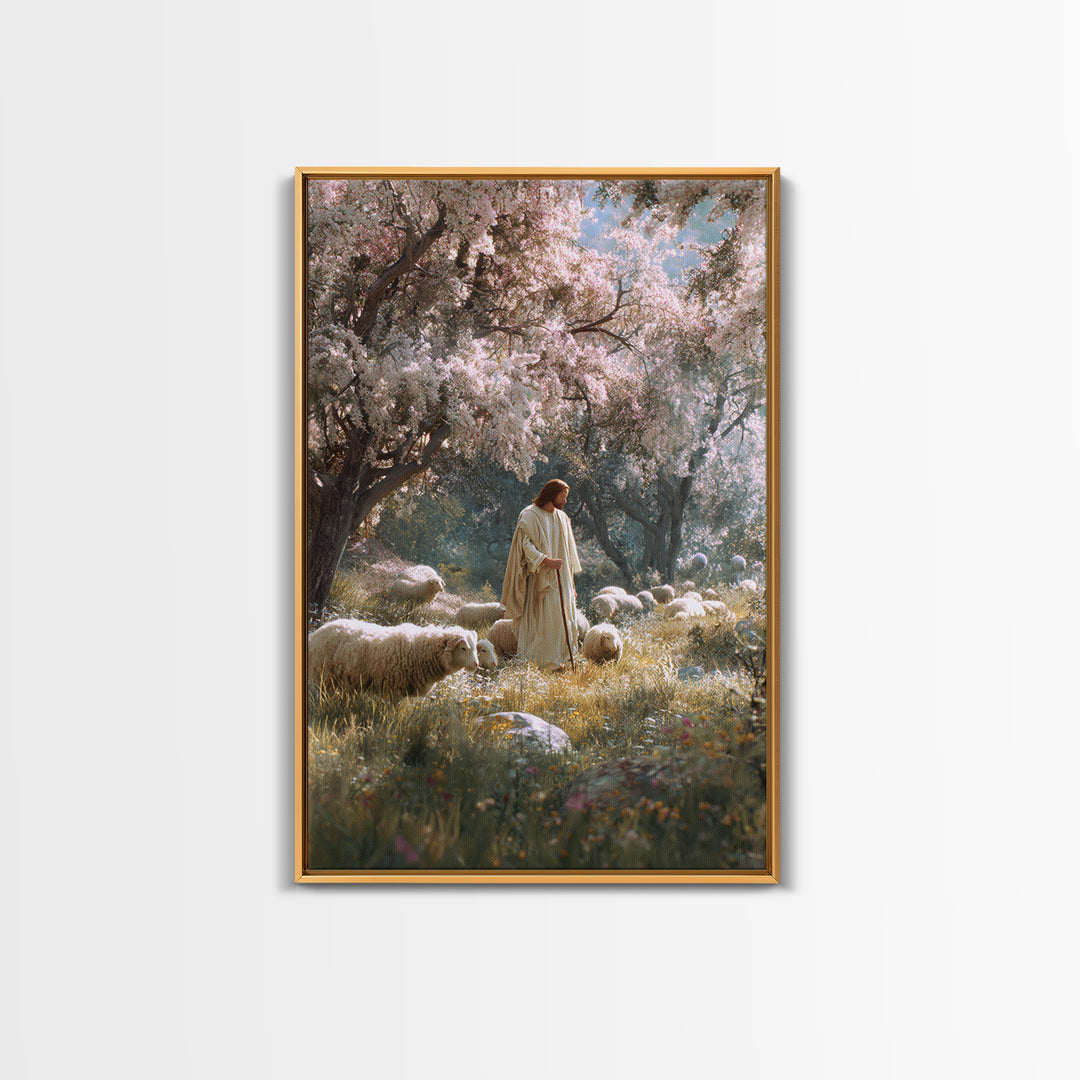 Fields Of Promise – Framed Canvas Print – Christian Art Canvas – Christian Wall Art – Jesus Painting – Christian Gift Ideas – Christian Art
