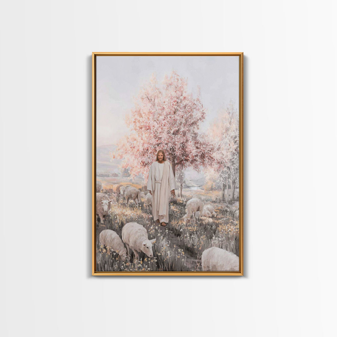 Blossoms Of Salvation, Framed Canvas Print, Christian Art Canvas, Christian Wall Art, Jesus Painting, Christian Gift Ideas, Subtle Christia