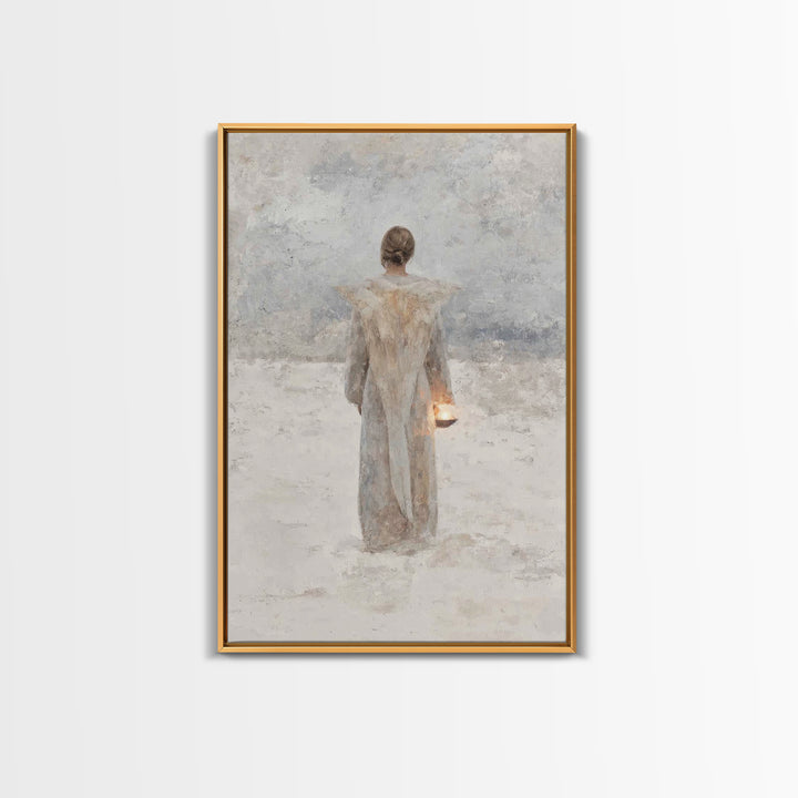 Guardian Of Stillness – Framed Canvas Print – Minimalist Christian Art – Christian Wall Art – Subtle Christian Art – Christian Art Canvas –