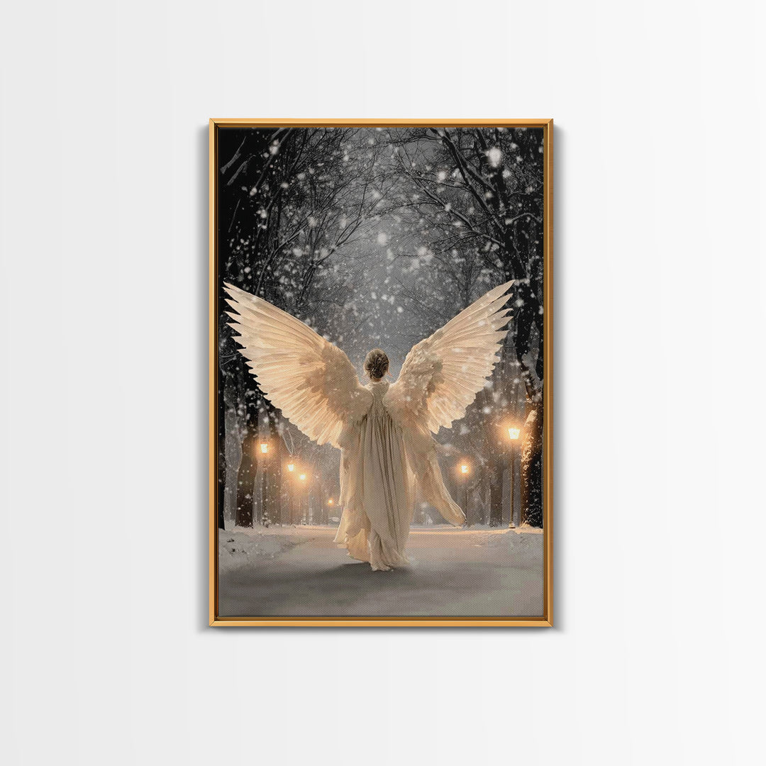 Wings Of The Night – Framed Canvas Print – Christian Wall Art – Christmas Art – Large Christian Art – Christian Art Canvas – Christian Chri