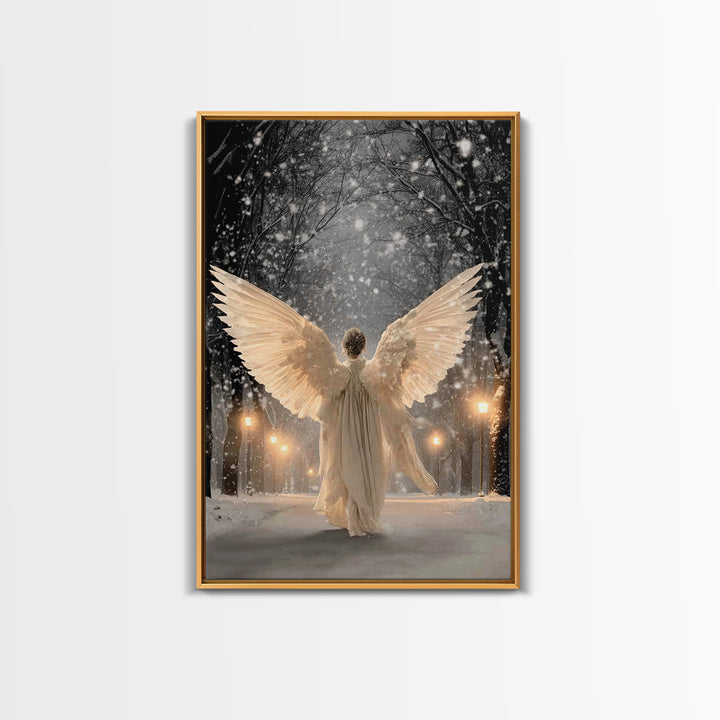 Wings Of The Night – Framed Canvas Print – Christian Wall Art – Christmas Art – Large Christian Art – Christian Art Canvas – Christian Chri