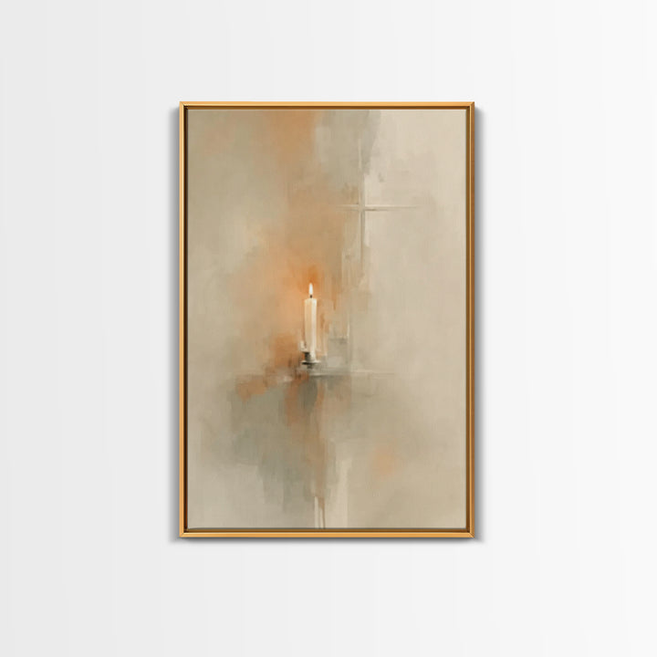 Candle Of Hope - Framed Canvas Print - Christian Art Canvas - Christian Christmas Art - Christian Wall Art - Christmas Art - Christian Deco