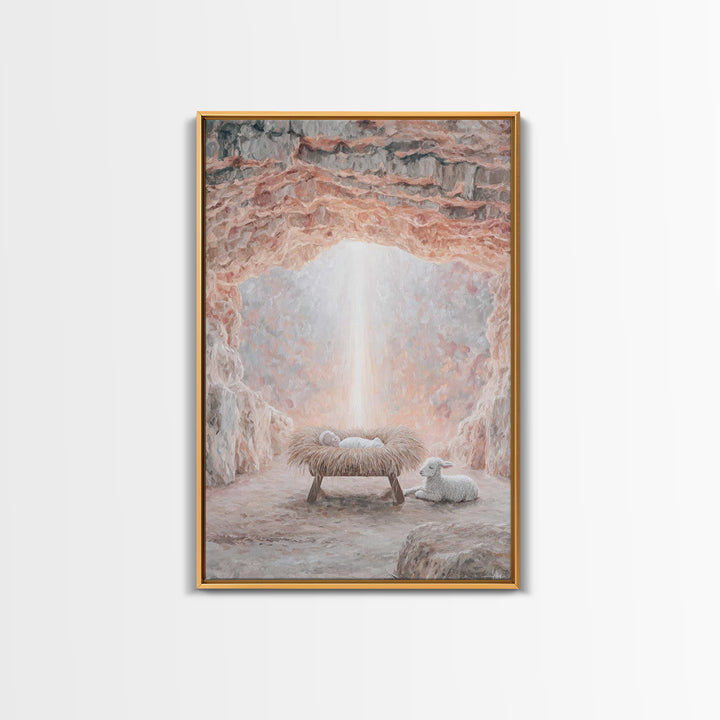 Manger Of Glory – Framed Canvas Print – Christian Christmas Art – Christian Wall Art – Christian Art Canvas – Birth Of Jesus Painting – Chr