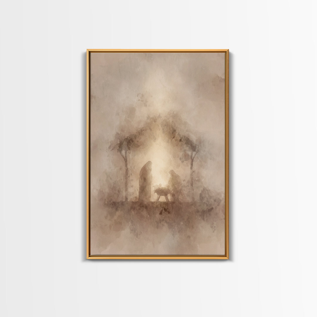 Bethlehem Light – Framed Canvas Print – Christian Christmas Art – Christian Art Canvas – Vintage Christian Art – Christmas Wall Art – Chris