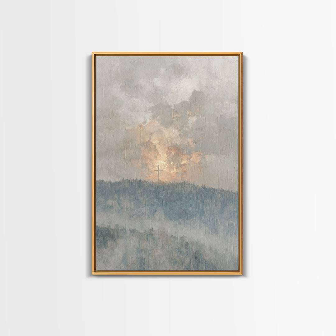 Dawn Of Redemption, Framed Canvas Print, Christian Wall Art, Christian Art Canvas, Christian Painting, Large Christian Art